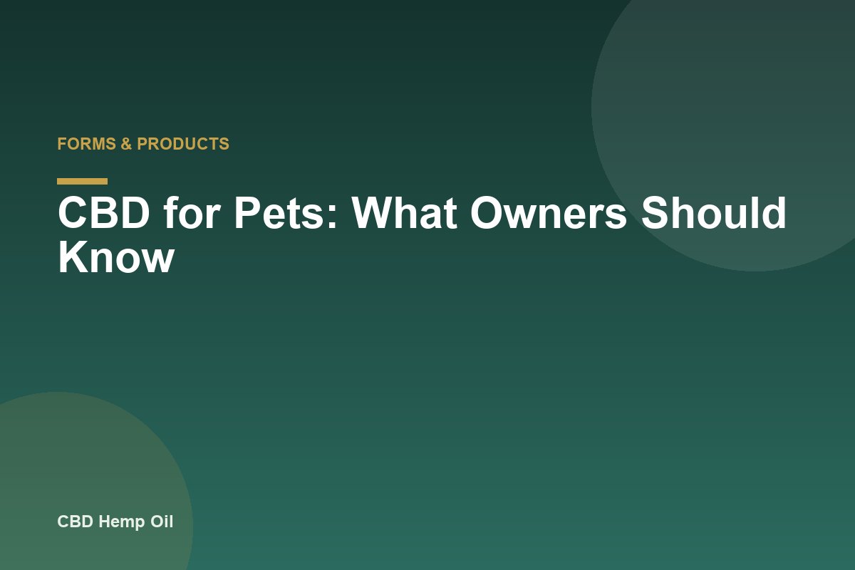 CBD for Pets: What Owners Should Know
